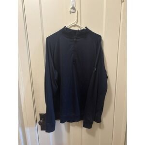 Footjoy Pullover Mens XL Navy Blue Performance Quarter Zip Golf Sweater Logo
